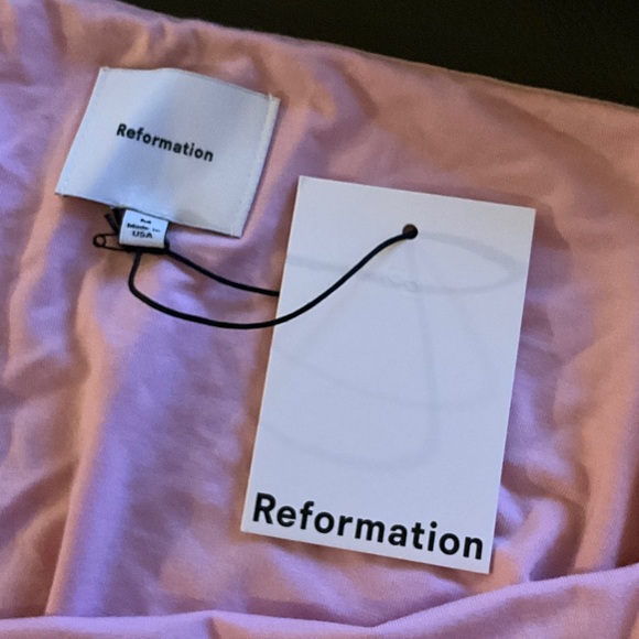 Reformation Light Pink Off-Shoulder Midi Dress - Picture 4 of 5